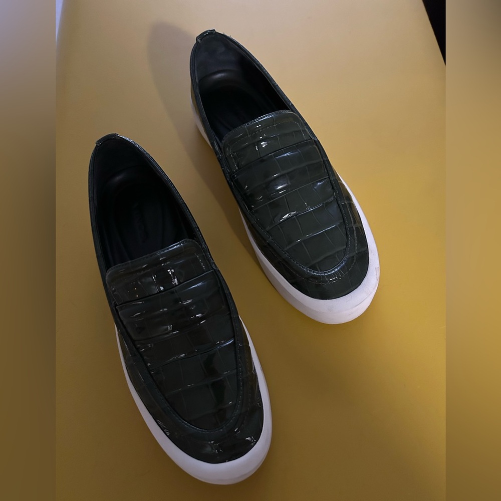 Vince Dark Green Slip-On Shoes